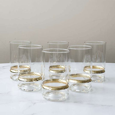 Verre à whisky avec bande 15 oz 6 pièces