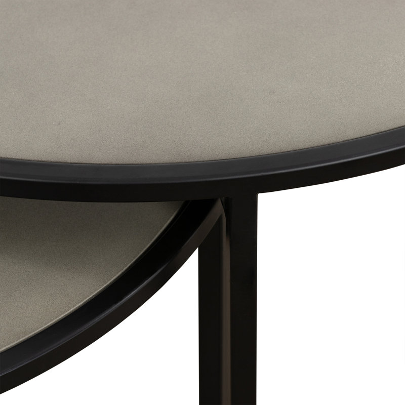 Blaurock Concrete Top Nesting Tables, 17" H x 32" W x 32" D