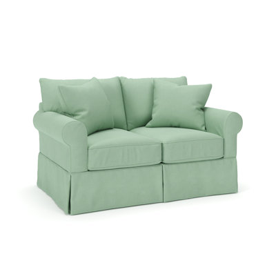 Amari 63" Rolled Arm Slipcovered Loveseat