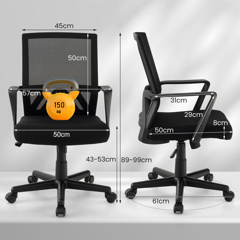 Swivel Mesh Ergonomic Office Chair Rolling Computer Gaming Desk Chairs