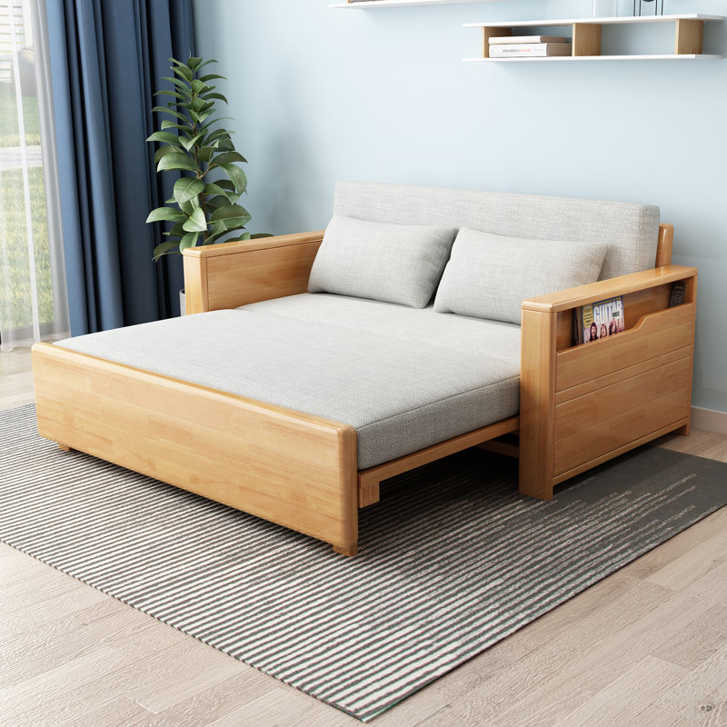 70.8"Queen cushion Convertible Sofa sleeper with Pillows,Sectional Sleeper  with Reversible Chaise,Solidwood  3 in 1 Pull Out Couch Bed for Living Room,Apartment