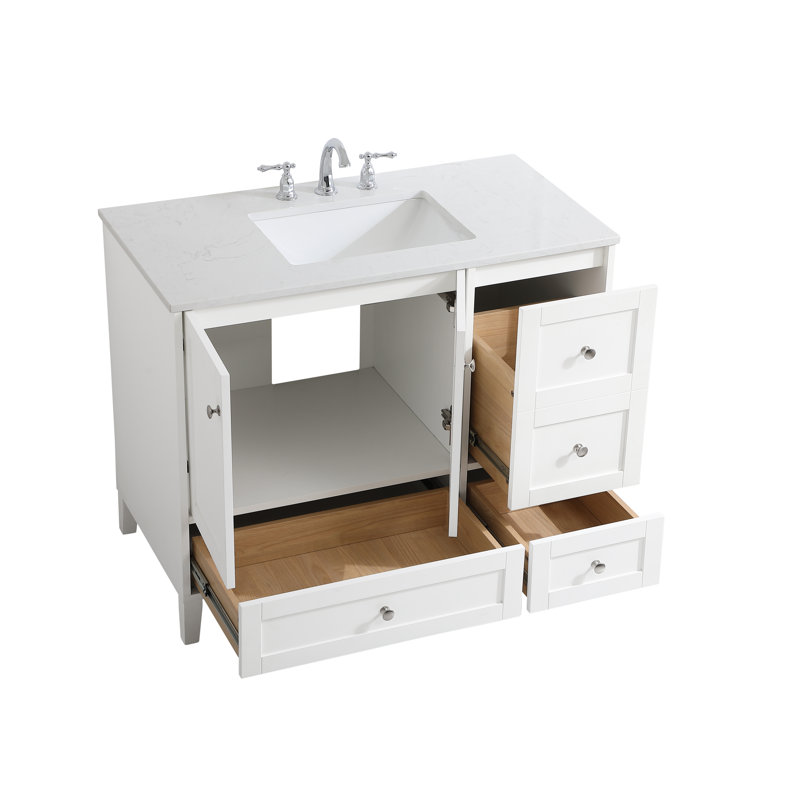 Ensemble de meuble-lavabo simple 42 po Selma, Blanc