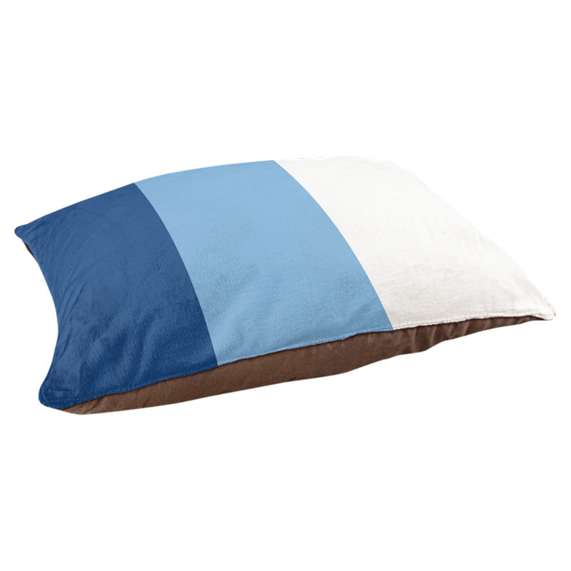 Coussin rectangulaire designer Kansas City, Bleu royal / bleu poudre / blanc, Petit (L 18 po x l 28 po)