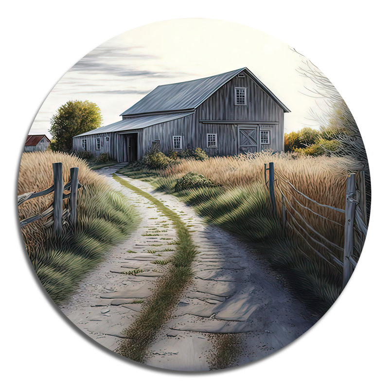 Neely - Décoration murale ronde en métal Farm, H 16 po x l 16 po