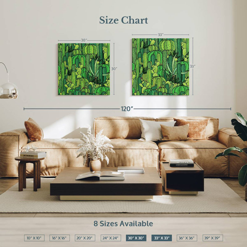 Harnek Green Cactus Pattern