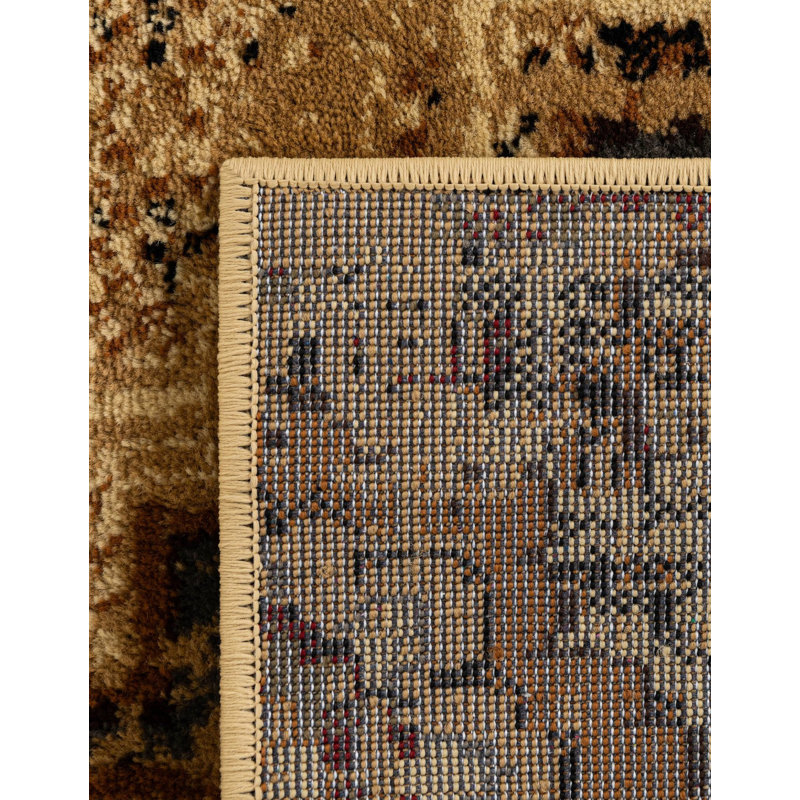 Tapis oriental bourgogne / beige / vert / gris Alameda, Tapis de couloir 2 pi 2 po x 12 pi