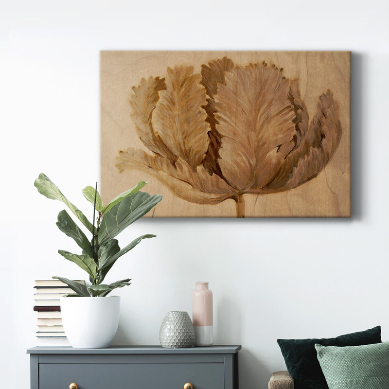 Impression sur toile tendue, sépia tulipe sur bouleau II, H 12 po x l 18 po x P 1,5 po