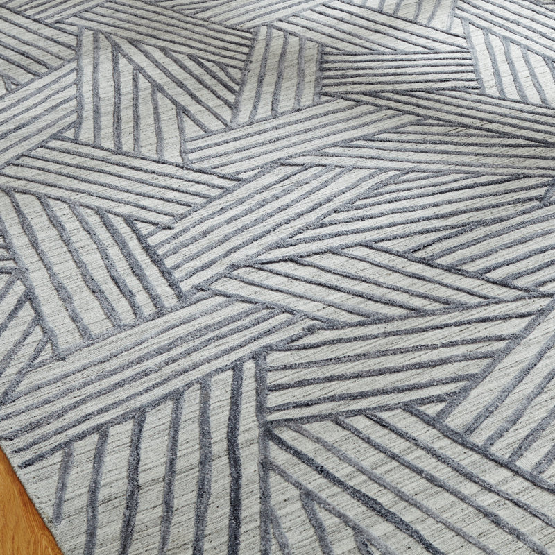 Hojovice Geometric Area Rug in Gray, Rectangle 10' x 14'