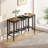 Modern Design Kitchen Dining Table, Pub Table, Long Dining Table Set with 3 Stools, Convenient Hanging Stool Design-1065625376-1065625383