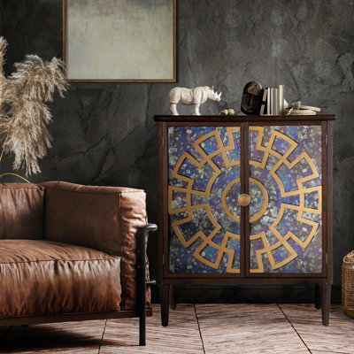 Muamar Solid Wood 2 - Door Mirrored Accent Cabinet by Bungalow Rose