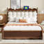 Grand lit plateforme en bois avec 2 grands tiroirs, lit gigogne simple TG, 1 ensemble de prises et ports USB-995182858