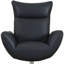  Chaise longue bleue en cuir véritable avec détails argentés-1427341891