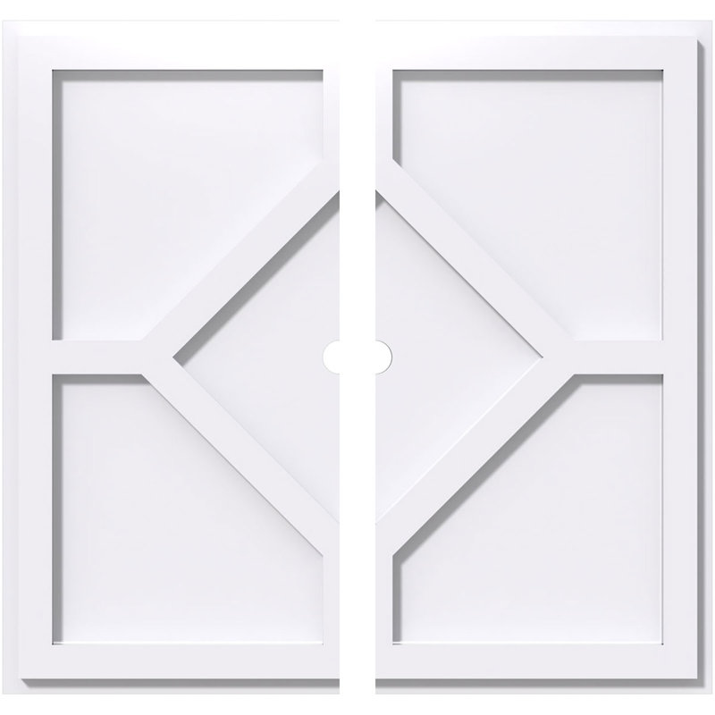 Médaillon de plafond contemporain en PVC de qualité architecturale Embry, deux pièces, H 1 po x l 20 po x P 20 po