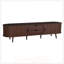 Meuble télé Mid-Century moderne avec portes tambour, tiroirs et prise de courant pour téléviseurs de 80 pouces, salon et chambre à coucher