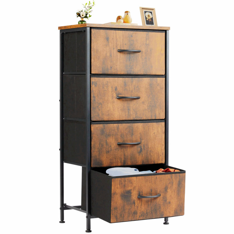 Commode à tiroirs, armoire, rangement pour vêtements, Brun / Noir