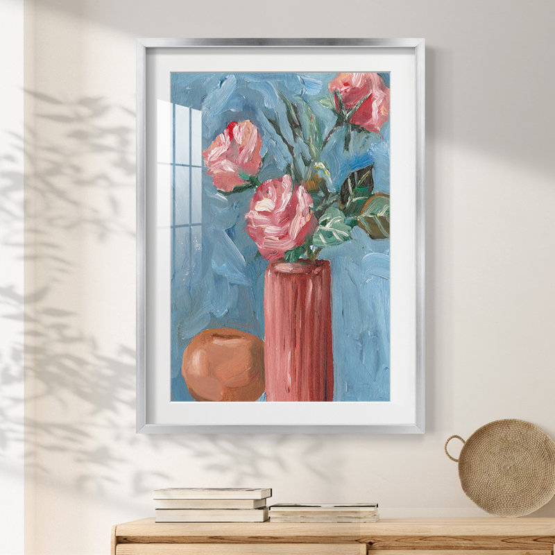 River Shapes II - Toile tendue avec châssis, H 25,5 po x l 17,5 po, Silver