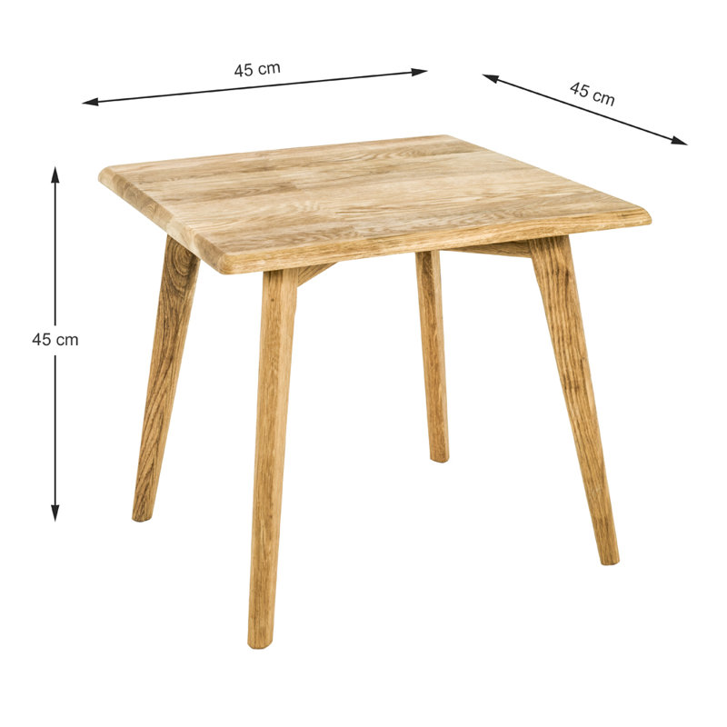 Cayden Solid Wood Four Leg Coffee Table, 45cm H x 45cm L x 45cm W