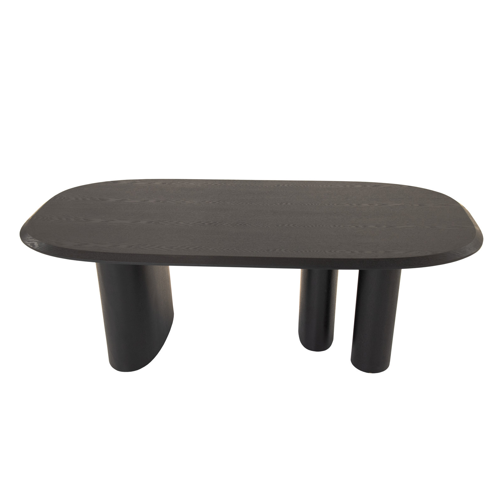 Elise 87'' Oval Dining Table, 30" H x 87" L x 39.4" W, Black Ash