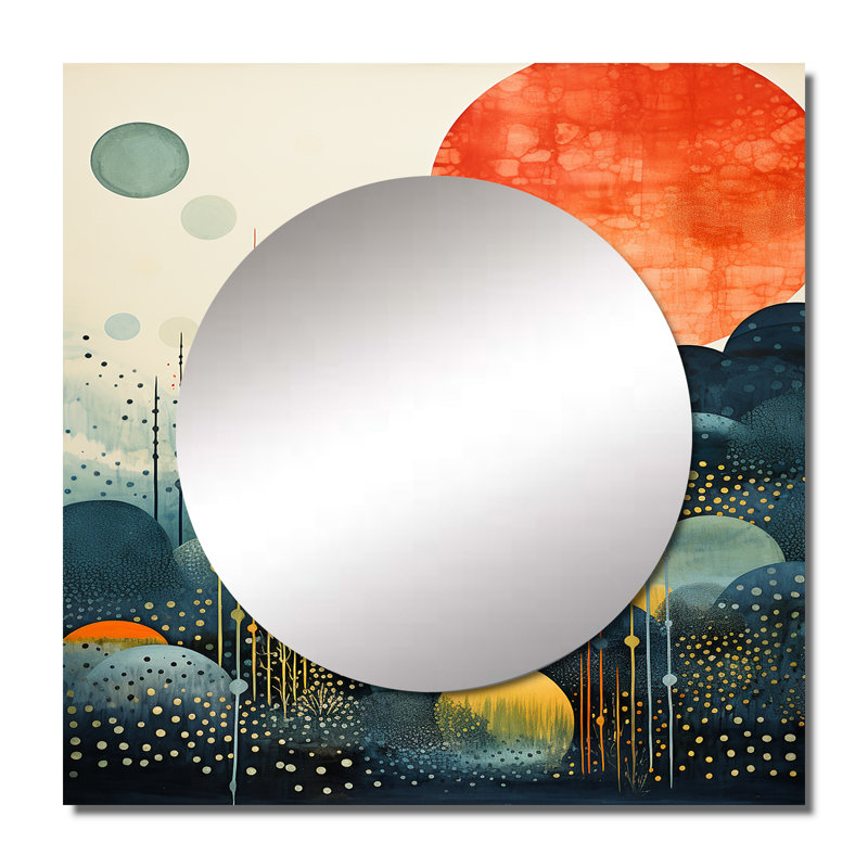 Serayah - Grand miroir mural carré abstrait pour chambre à coucher, 29 po x 29 po