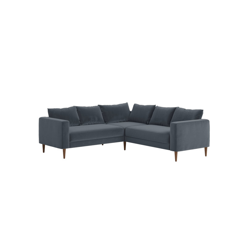 Essential 5-Seat Corner Sectional, Ash Recycled Velvet, Dark Brown