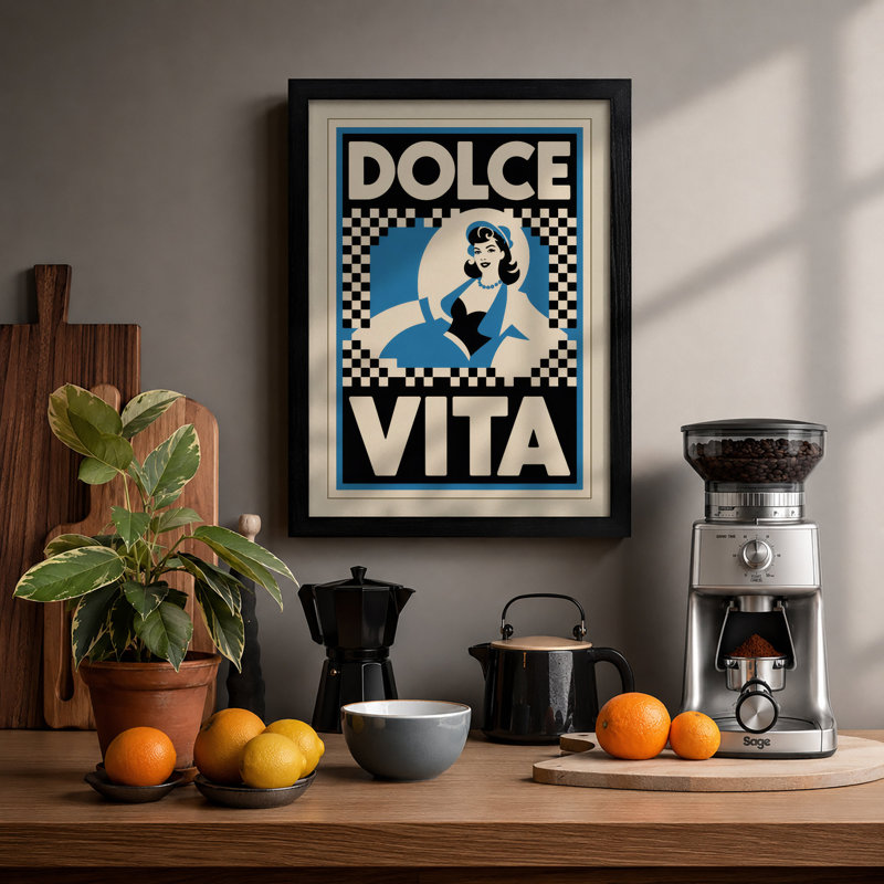 Dolce Vita Art Deco - Framed Print, Black, A4 - 29.7 x 21.0 cm