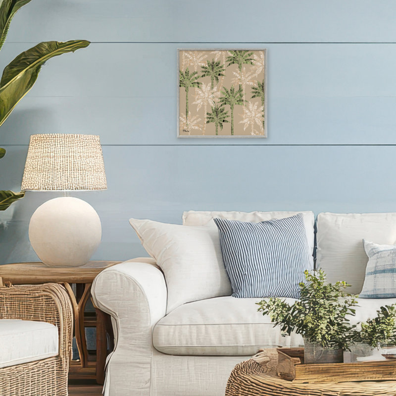Hollywood Palms, giclée encadrée, design par Paul Brent, Estampe numérique Farmhouse, H 12 po x l 12 po