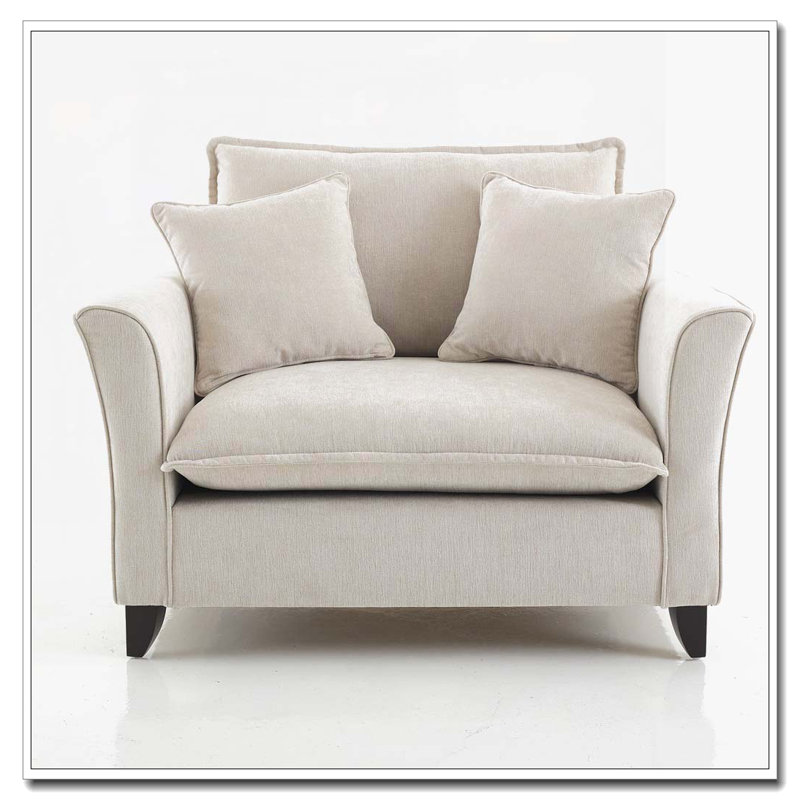 Fauteuil surdimensionné en chenille 46,9 po, Crème, crème