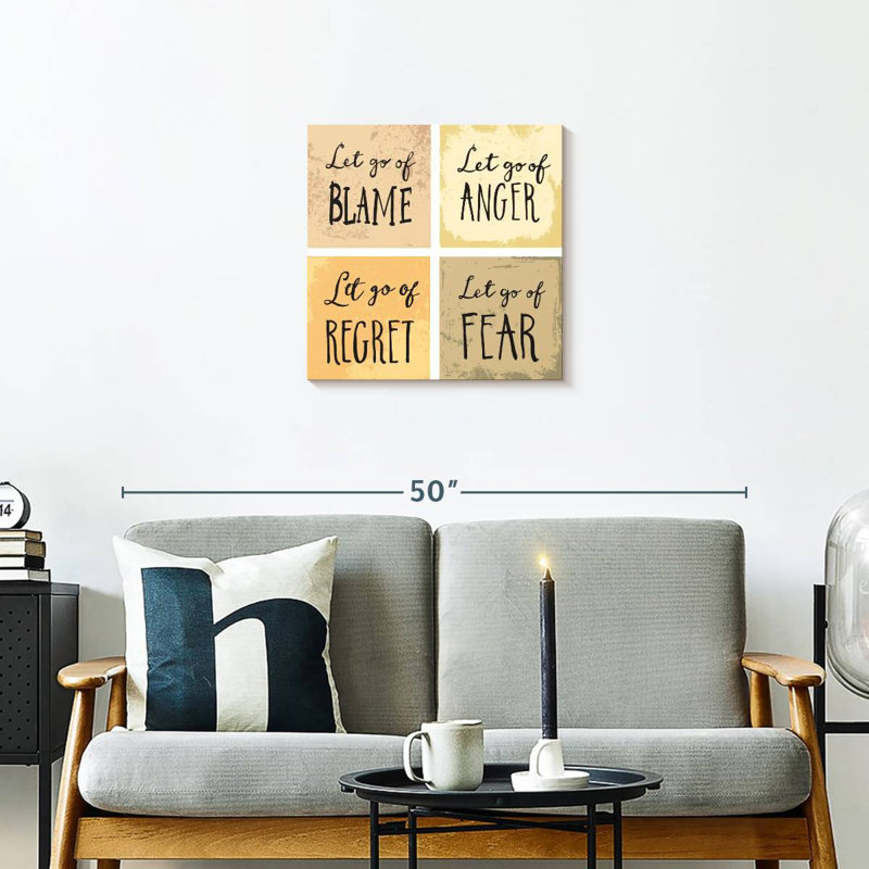 Tergel Let Go Motivational Typography, 20" H x 20" W