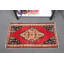 Petit petit tapis Anatolian rétro en rouge idéal pour le vestibule et la salle de bain en laine