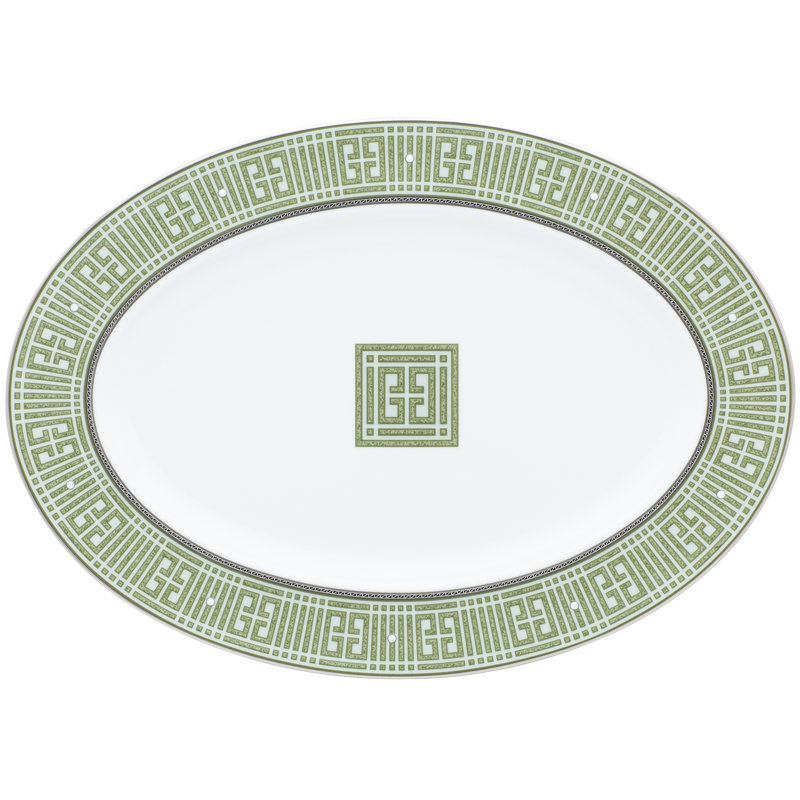 Noritake Infinity Oval Platter, 14", Green Platinum