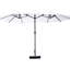 Parasol de patio de 15 pi - Parasol de marché rectangulaire à double face en acier, parasol beige, base, manivelle facile pour terrasse de jardin, protection contre le soleil, rouille,