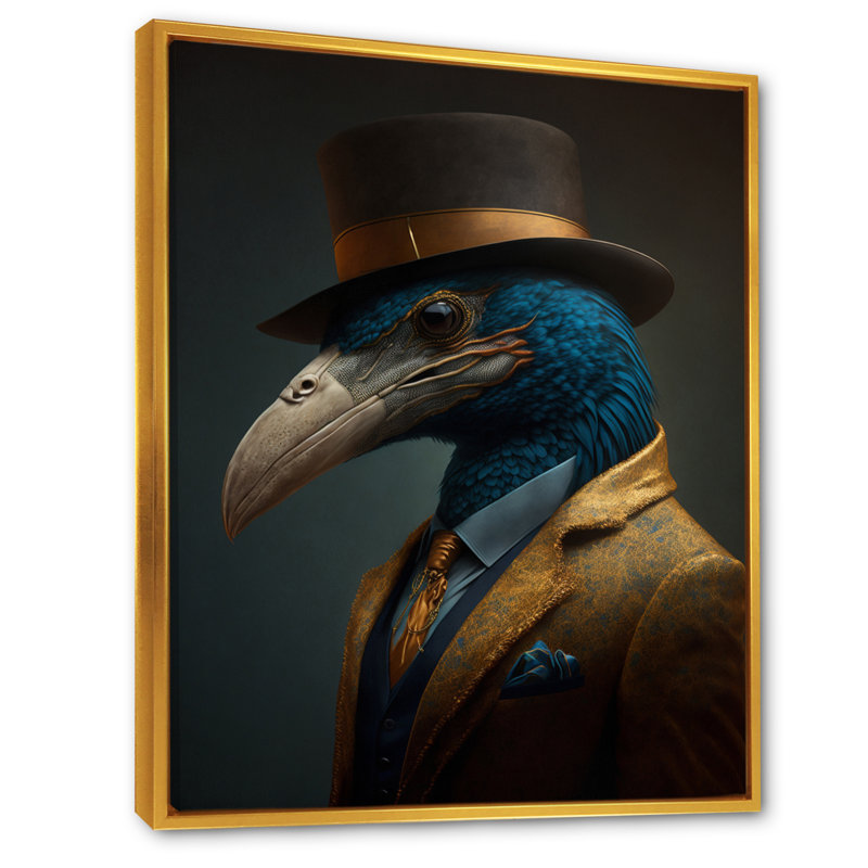 Mafia Eagle - Impression sur toile, H 40 po x l 30 po x P 1,5 po, Cadre flottant doré