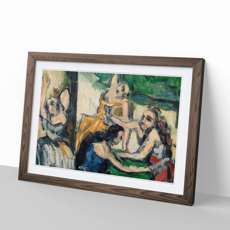 The Courtesans by Paul Cezanne - Picture Frame Painting, 36cm H x 48cm W x 2cm D, Walnut Framed