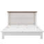 Armoire de lit blanche et noyer avec point de charge, espace de rangement massif, construction en bois de pin massif pour grand rangement polyvalent, construction stable, double, +