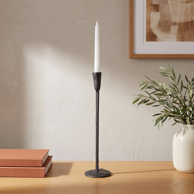 Diaz Metal Tabletop Candlestick, 20" H x 5" W x 5" D, Black