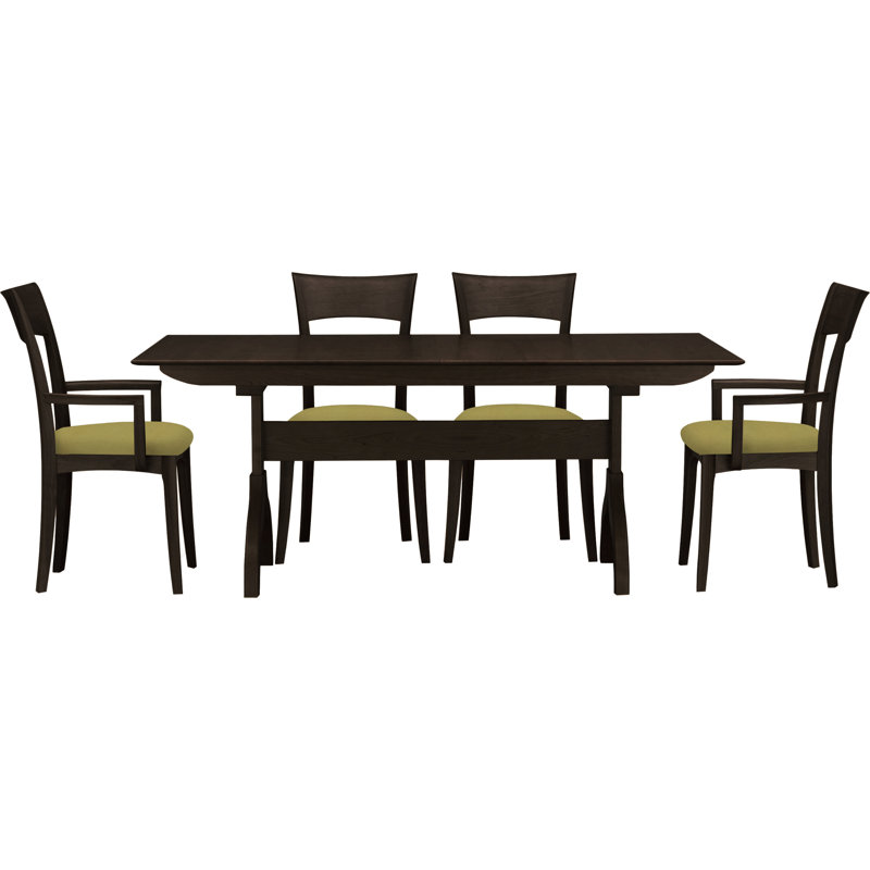 Sarah 5 - Piece Dining Set, Smoke Cherry, Hemp Fabric