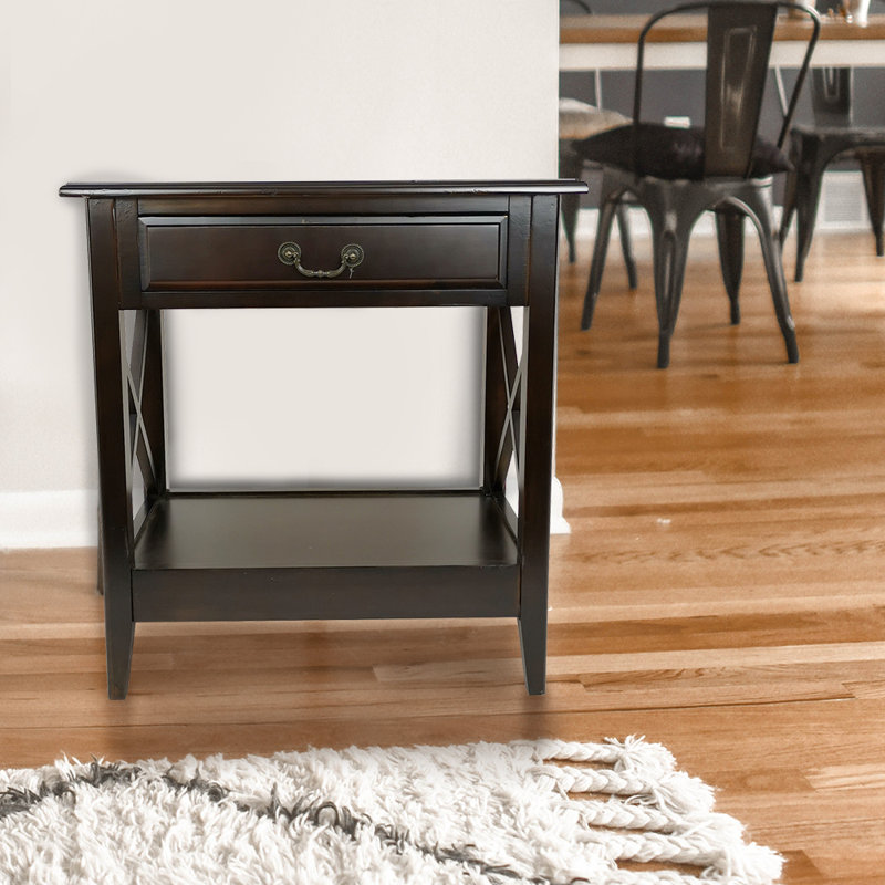 Trost 23.5'' W Solid Wood Nightstand, Espresso
