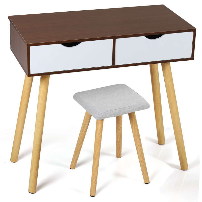 Dava Writing Desk, Dark Natural Wood