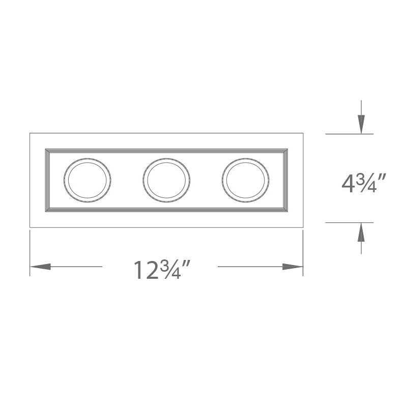 Multi-Spotlight 12.75" Adjustable Recessed Trim, Black