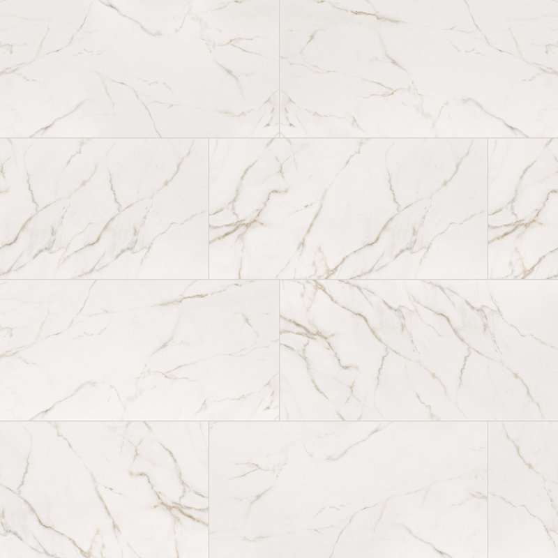 Zola 24 in. x 48 in. Polished Porcelain Marble Look Floor and Wall Tile, Aurum