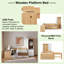 Lit plateforme en bois avec 6 tiroirs, tablettes, bureau et garde-robe-1357099364