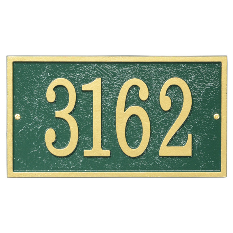 Fast and Easy 1-Line Wall Number Plaque, Green/Gold, Yes