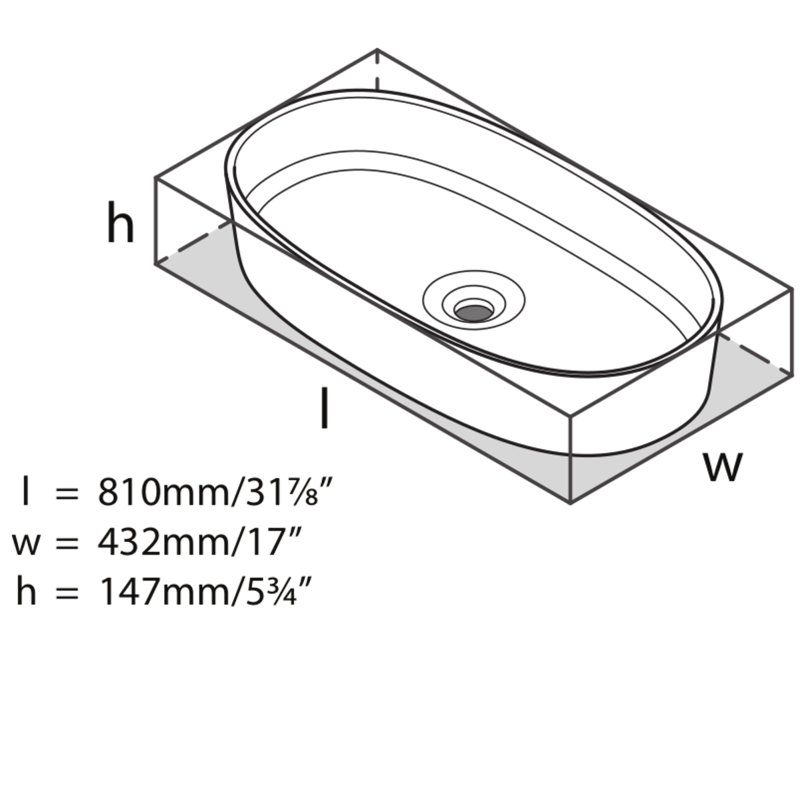 Barcelona Oval Vessel Bathroom Sink, Englishcast White