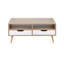 Table basse contemporaine en bois naturel et blanc