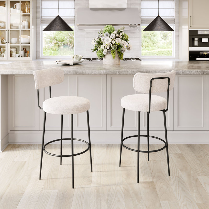 Burach Blanca Counter Stool (Set Of 2) Ivory, Bar Stool (29.10" Seat Height)