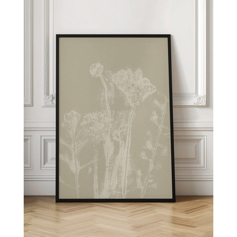 Fleurs abstraites. plantes et fleurs de prairie., H 24 po x l 20 po, Noir