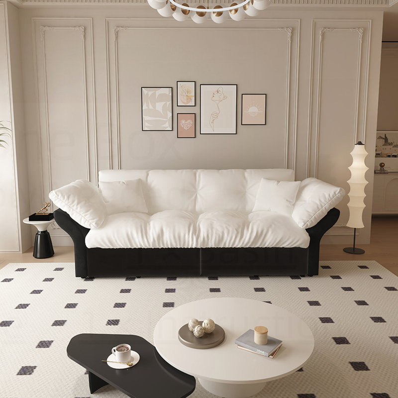 Canapé-lit convertible 3-en-1 avec design capitonné et coussins moelleux, causeuse en velours multifonctionnelle pour plus de confort et d'espace