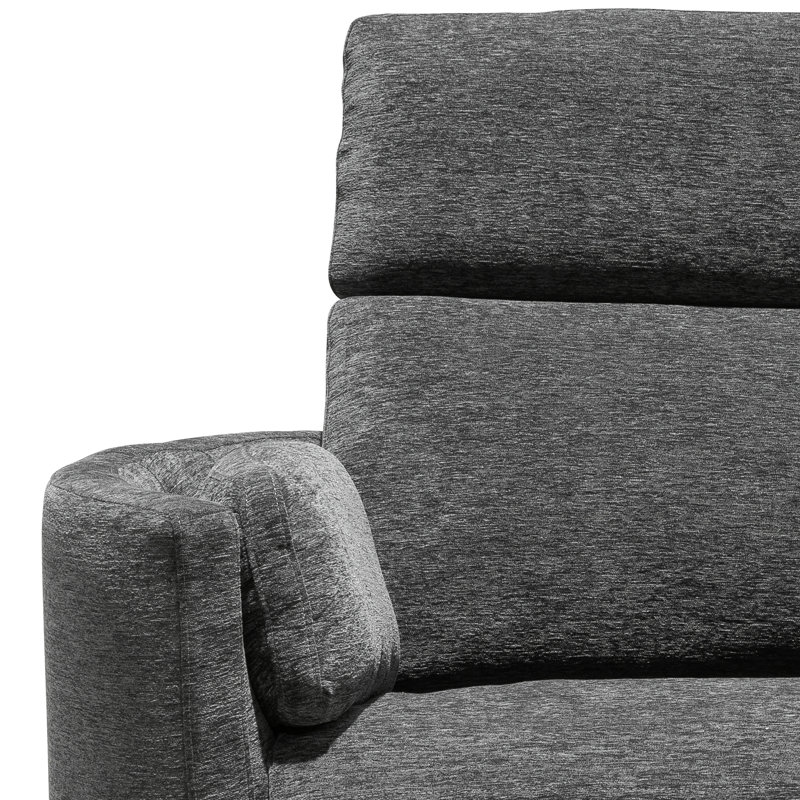 Fauteuil inclinable oscillant très large Bre avec accoudoirs ronds, Chenille gris anthracite méditerranéen