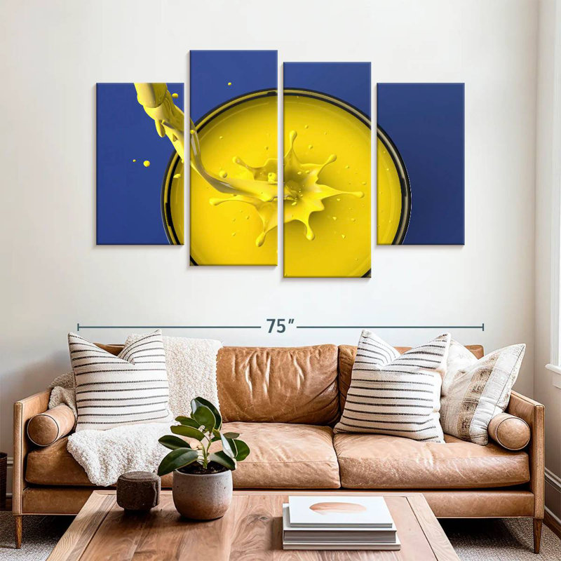 Senne Yellow Paint Splash, 32" H x 52" W