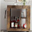 Armoire latérale de canapé de style médiéval et mobile, armoire de rangement pour chariot à main brune et tablette, idéale pour les salons.